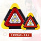 2-in-1 sun-driven emergency triangle warning light at the roadside