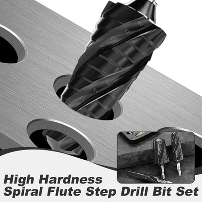 High Hardness Spiral Flute Step Drill Bit Set（50% OFF）