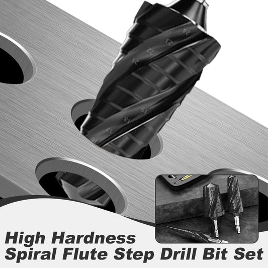 High Hardness Spiral Flute Step Drill Bit Set（50% OFF）