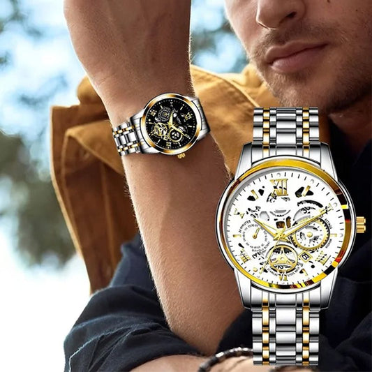 🎄Christmas Sale 50% OFF🔥Men's Waterproof Roman Skeleton Automatic Mechanical Watch