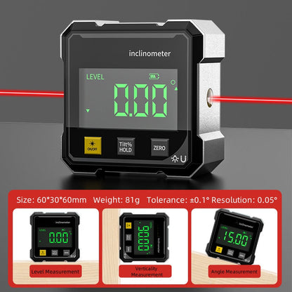 🥳2026 HOT SALE🥳📐4-Side Magnetic Digital Angle Gauge with Laser