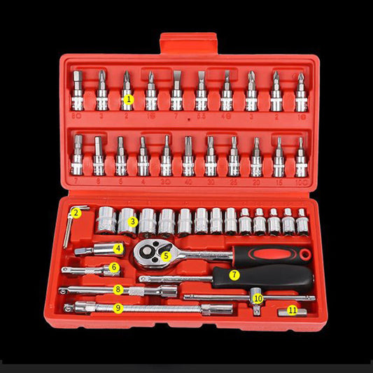 🔥While Supplies Last 50% OFF!🎉 46pcs Fast Ratchet Sleeve Wrench Kit