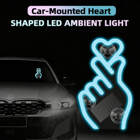 Solar-Powered Finger Heart Car Window Light