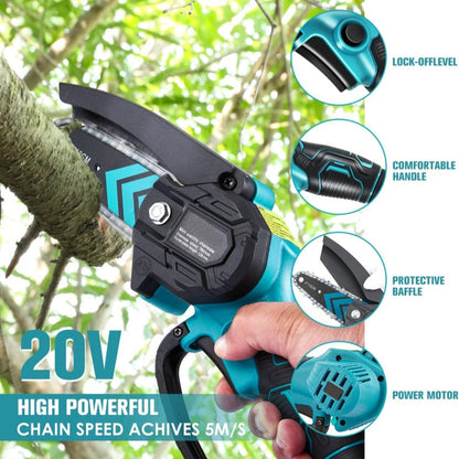 6-Inch Cordless Mini Chainsaw with 20V Battery