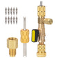 AC Valve Core Removal Tool – Dual SAE Ports, Solid Brass Build, Includes 10 Extra Cores