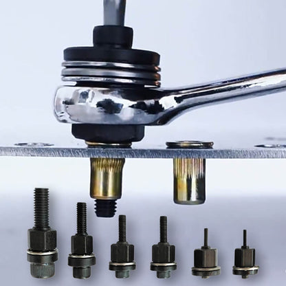 🎉 2026 Sale — Over 29,000 Sold!🔧Rivet Gun Head & Nutsert Cap Set – Heavy-Duty Steel, Portable Kit 🛠️
