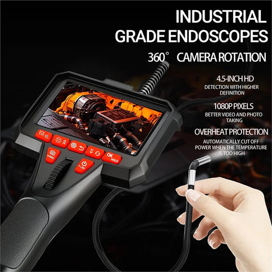 🔧 50% OFF NOW! 📹 6mm Handheld Automotive Endoscope – Articulating Camera, HD Monitor, LED Illumination & Semi-Rigid Cable for Precision Inspection ✨
