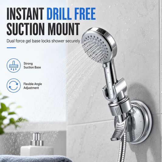 💦 LIMITED‑TIME 50% OFF! ✨ Adjustable Suction Cup Shower Head Holder – Drill‑Free, Multi‑Angle, Strong Suction Grip ✨