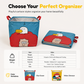 Cute Cartoon Folding Car Trunk Organizer Bin Large Capacity Collapsible Storage Basket for Sundries
