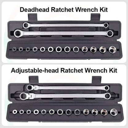 15pcs Adjustable Ratchet Wrench Kit（50% OFF）