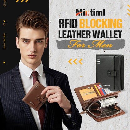 RFID Blocking Leather Wallet For Men